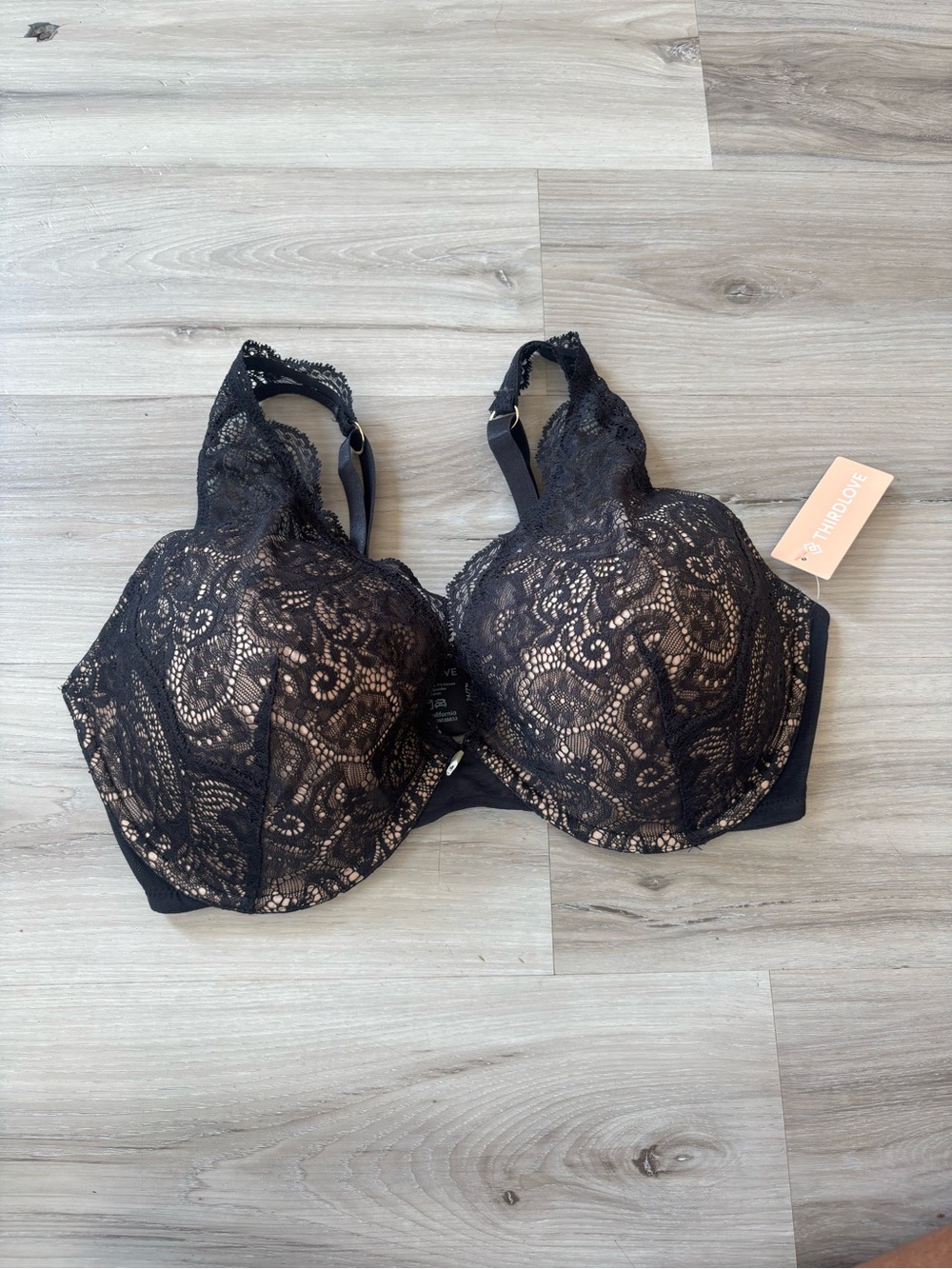 NWT Third Love 36 F Black Lace Contour Punge Bra